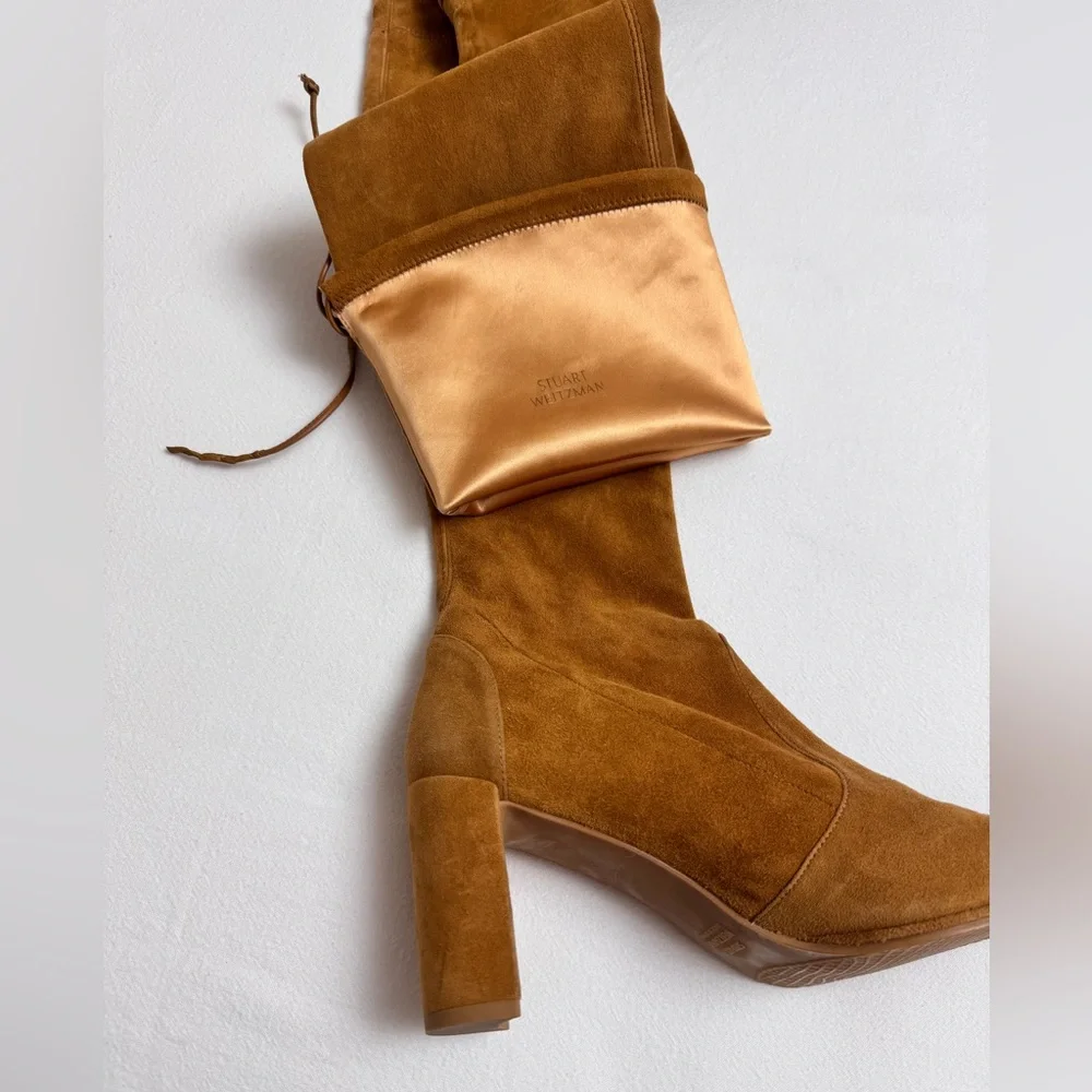 Stuart Weitzman Suede Leather Over-The-Knee Boots Size 41 Classic Old Money